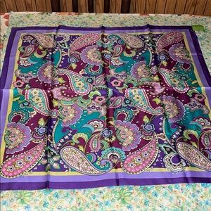 Purple & Multi color silk Vera Bradley scarf (os)(nwt)